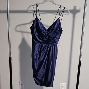 Sleek Midnight Blue Mini Dress